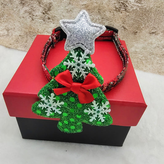 Simple Christmas Snowflake Canvas Pet Collar