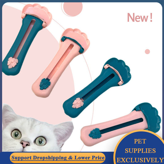 Pet Feed Spoon Snack Extrusion Food Scoop Cat Treat Bars Squeezer Feeder Puppy Kitten Liquid Food Cereal Dispenser Dropshipping